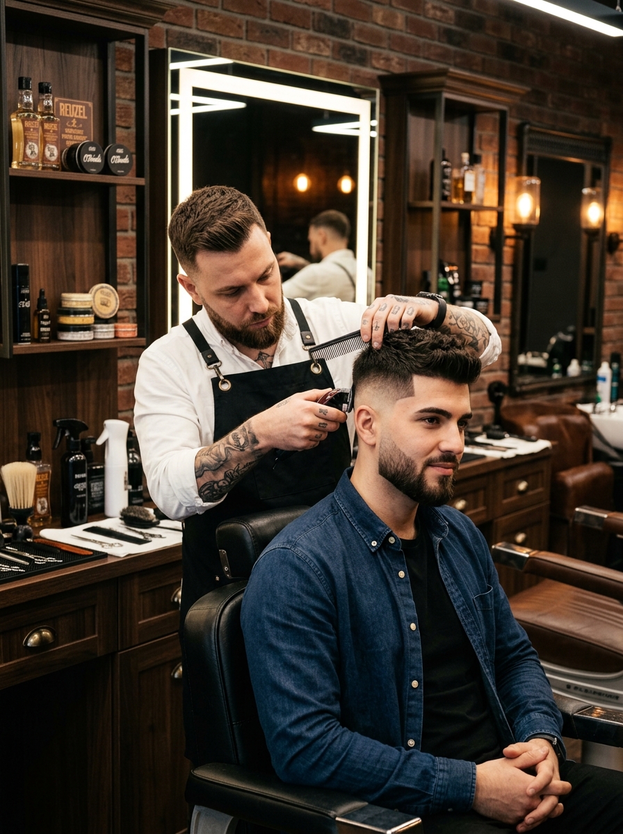 Corte masculino e barbearia